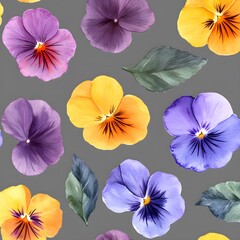 Colorful Watercolor Pansies