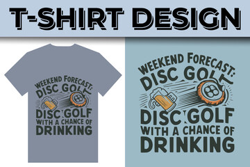 Obraz premium Disco Golf Sport Style Typography Illustration T-shirt Design 