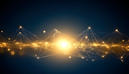 Abstract Golden Network Background