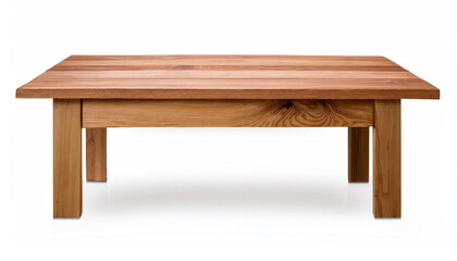 wooden table isolated on white background with clipping path