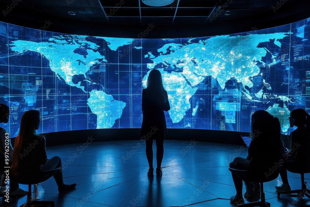 Poster a virtual classroom of the future where students from different parts of the world interact through 