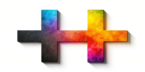 Obraz premium A bold black plus-minus symbol designed for clarity and impact, set against a clean white background, perfect for