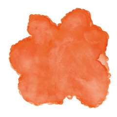 Orange Watercolour Paint Abstract Shape