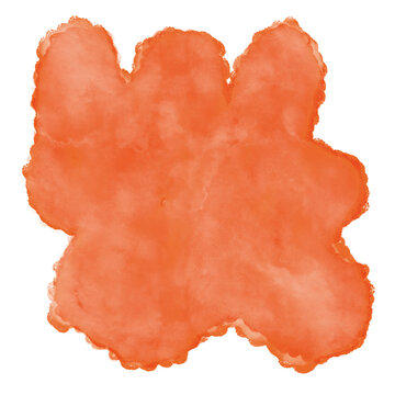 Orange Watercolour Paint Abstract Shape