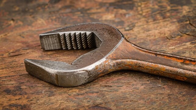 Adjustable Wrench: A strong tool with an adjustable sliding jaw that accommodates various nut and bolt sizes, ensuring a secure grip for effective tightening or loosening.
