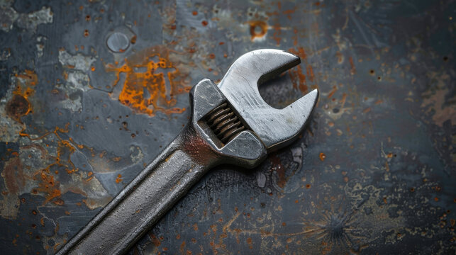 Adjustable Wrench: A durable tool featuring a sliding jaw that adjusts to fit various nut and bolt sizes, providing a secure grip for tightening or loosening fasteners.
