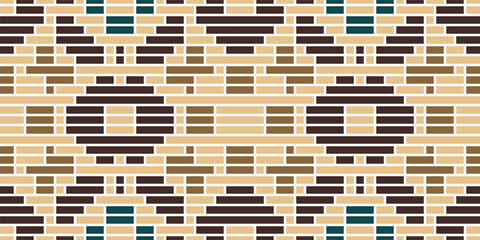 Pakistan Islamic Geometric Patterns Drawingfolk Embroidery, Aztec Geometric Ornament Print. Design for Carpet, Wallpaper, Clothing, Wrapping, Fabric