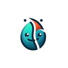 AI Generate of Happy Coffee Bean. Vector, Logo, Symbol, Abstract.