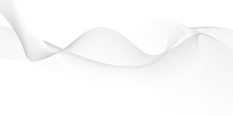Abstract Curves Lines White and Gray Vector Backgrounds, Black and wave on white modern wavy lines pattern background