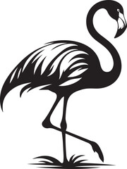 flamingo bird icon silhouette vector art illustration