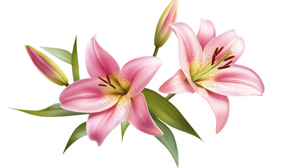 Naklejka premium Pink lily flower bouquet isolated on transparent background