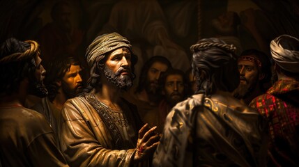 Betrayal of Jesus by Judas a dark
