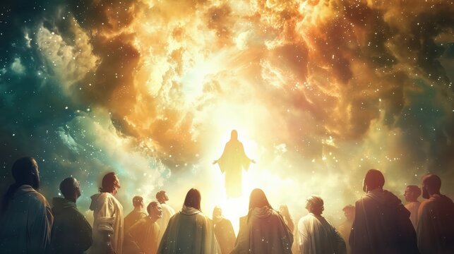 Ascension of Jesus disciples gazing upwards