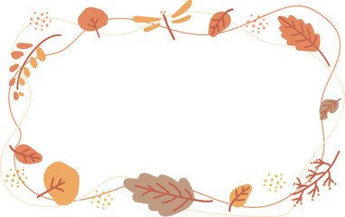  秋のシンプルでかわいい背景フレーム素材