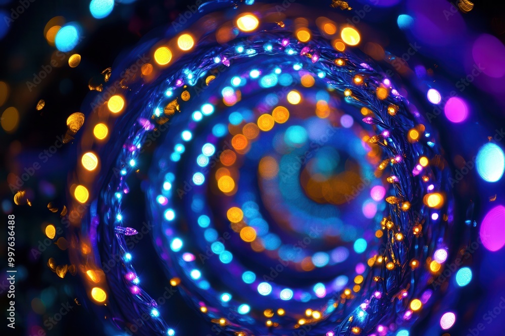 Aufkleber brightly colored lights swirl in dynamic spirals, creating a captivating and festive atmosphere duri