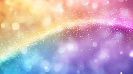Abstract colorful background with sparkling glitter and bokeh lights.