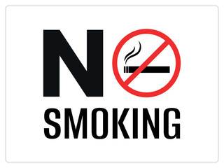 No smoking sign, stop using cigarette and tobacco, banner on white background