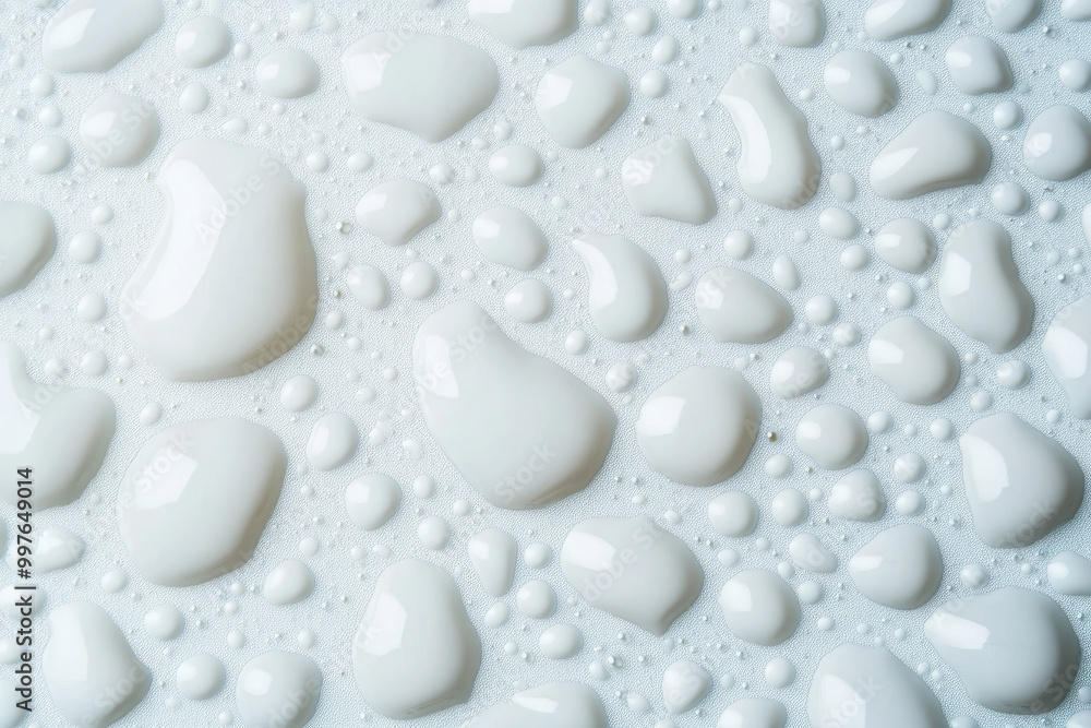 Poster white water drop texture, an abstract background featuring a seamless pattern of clear droplets on a