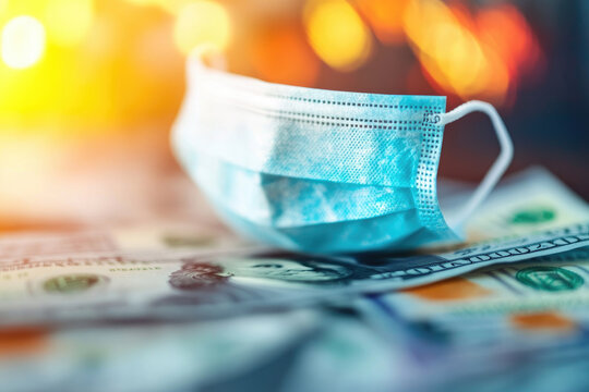 COVID-19 Economic Impact, Global stock markets decline, financial crisis, money bills, economic uncertainty, pandemic effects on finance