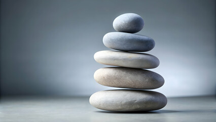 A stack of grey stones arranged in a balanced formation , rocks, stones, stack, balanced, stability, nature, textured