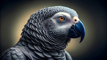 Obraz premium A photo of realistic-looking Grey Parrots created through artificial intelligence technology