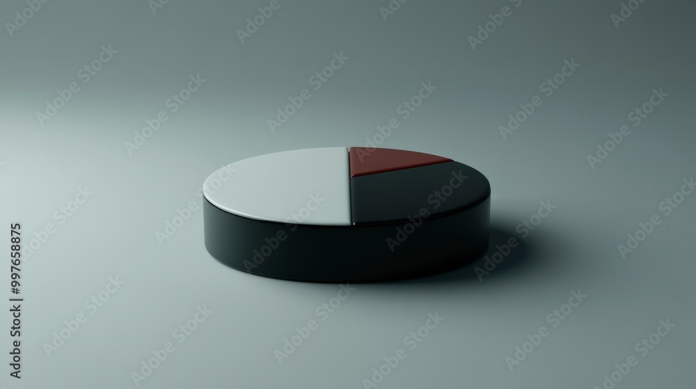 Poster minimalist pie chart with two slices on a clean surface