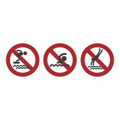 No swimming, No water play flat symbol