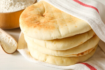 Tasty bakery food concept - delicious Pita, food for making in home