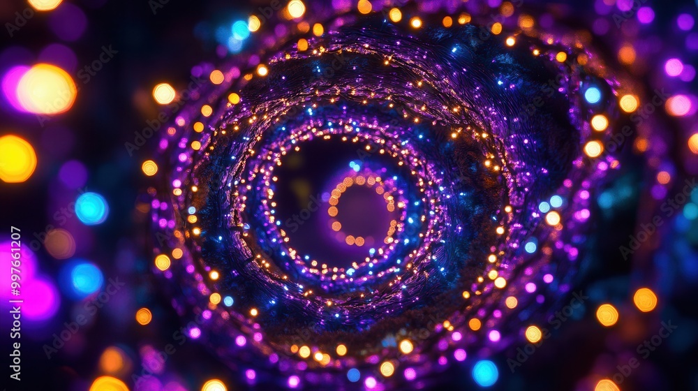 Aufkleber colorful christmas lights twist into captivating spirals, creating a dynamic display that enhances t