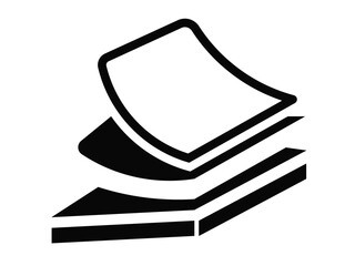 stationery stacked papers icon.Book logo template, Blank sheets.