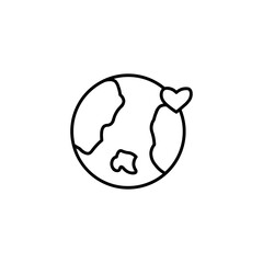 planet earth line icon