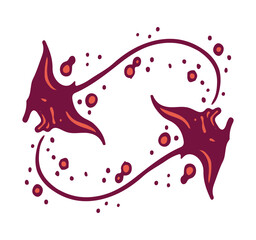 Ocean devil fish logo design art illustration;