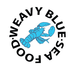 Blue lobster logo design vector
