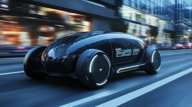 Autonomous car concept. Driverless vehicle