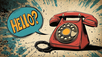 A classic rotary telephone pop art - Generative AI