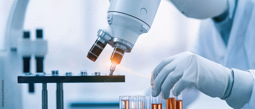 Poster explore advanced automated laboratory machines utilizing cutting-edge gene editing tools in a state-