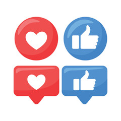 Like Heart Button Vector Illustration