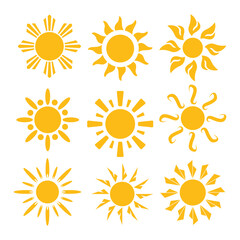 Glowing Sun Logo Vector Illustration