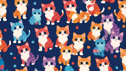 seamless pattern with cats