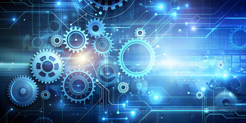Obraz premium of abstract background with various technological concepts, technology, innovation, digital, internet