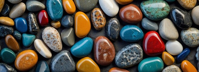 Bright stones in various colors make an ideal background for design projects. Use this texture to elevate your branding or promotional materials effectively.