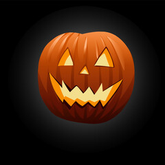 Pumpkin vector, jack o lanter illustration. 