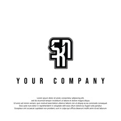 creative initial letter SKN for your company or brand