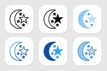 moon icons with various design styles