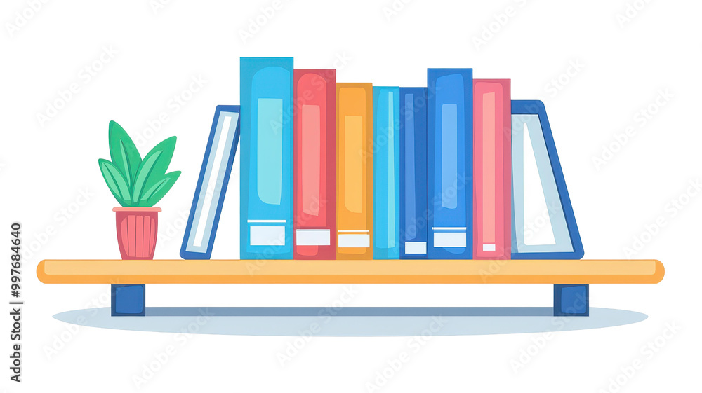 Poster clean vector logo of a library on a white background, perfect for representing knowledge and learnin