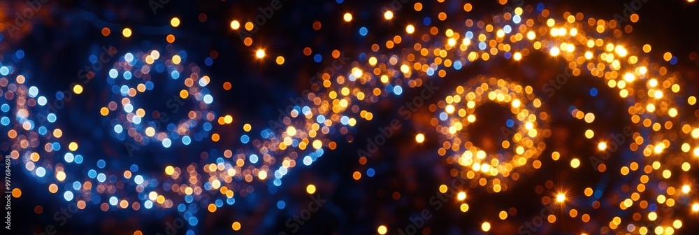 Poster vivid christmas lights twist in a mesmerizing spiral, illuminating the surroundings with vibrant col