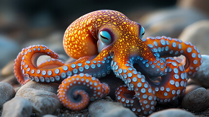 colorful and adorable little octopus illustration