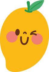 Cute fruit characters smiling cutely