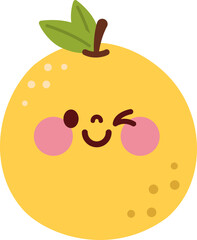Cute fruit characters smiling cutely
