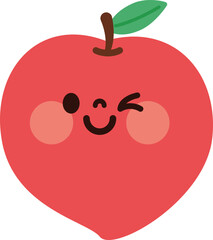 Cute fruit characters smiling cutely